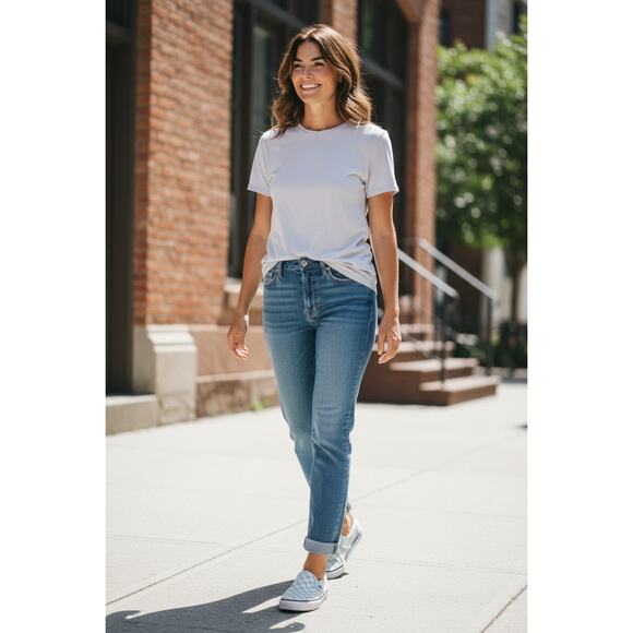 Vans Women’s Checkerboard Slip-On Shoes – Light Blue/White – Size 6 - Picture 1 of 7